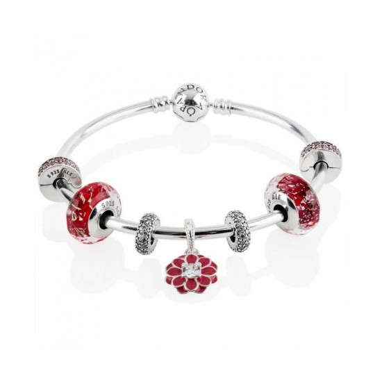 Pandora Bangle Oriental Bloom Complete PN 11899 Jewelry