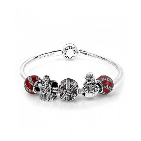 Pandora Bracelet Fancy Festive Complete PN 11771 Jewelry