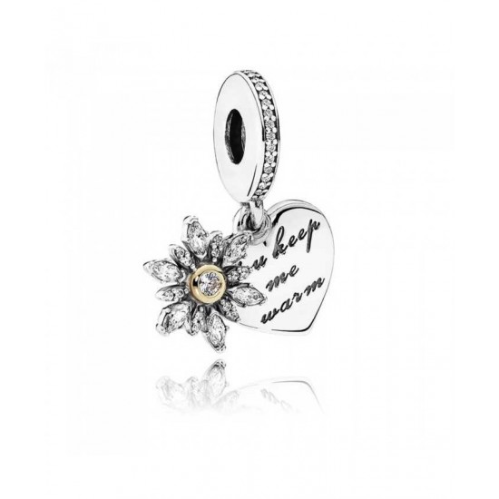 Pandora Charm Silver 14ct Gold Snowflake Heart PN 11754 Jewelry