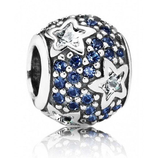 Pandora Charm Silver Midnight Blue Pave Stars PN 11740 Jewelry