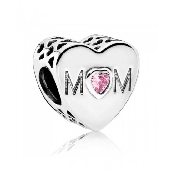 Pandora Charm Silver Pink Cubic Zirconia Mother Heart PN 11760 Jewelry