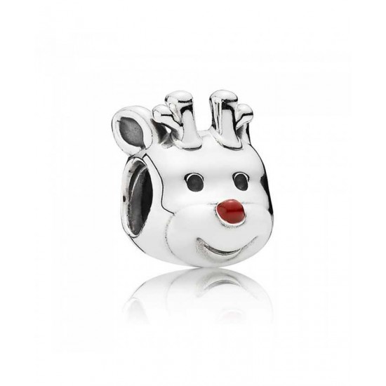Pandora Charm Silver Red Nosed Reindeer PN 11756 Jewelry