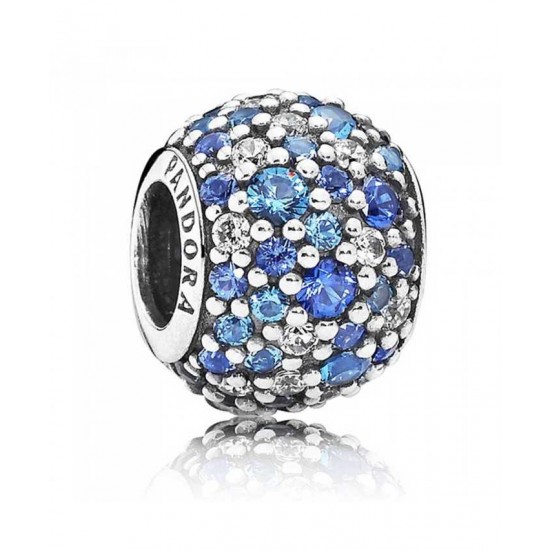 Pandora Charm Silver Sky Mosaic Blue Cubic Zirconia PN 11741 Jewelry