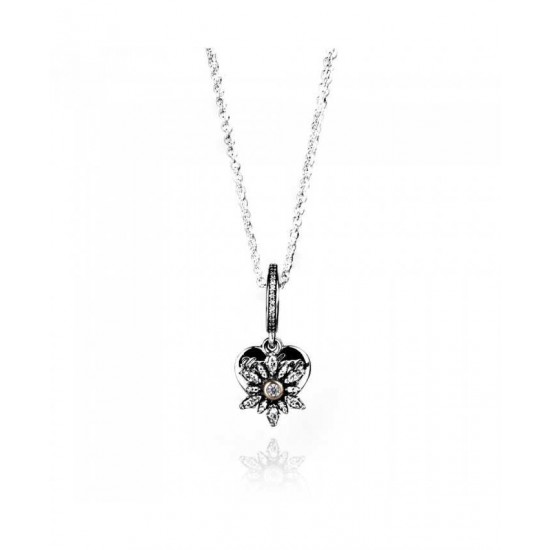 Pandora Necklace Snowflake Heart Complete PN 11765 Jewelry