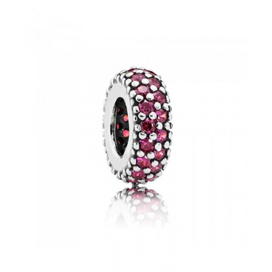 Pandora Spacer Silver Red Pave Cubic Zirconia PN 11748 Jewelry