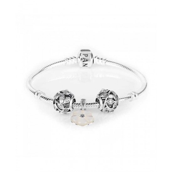 Pandora Bracelet Luminous Floral Complete PN 10273 Jewelry