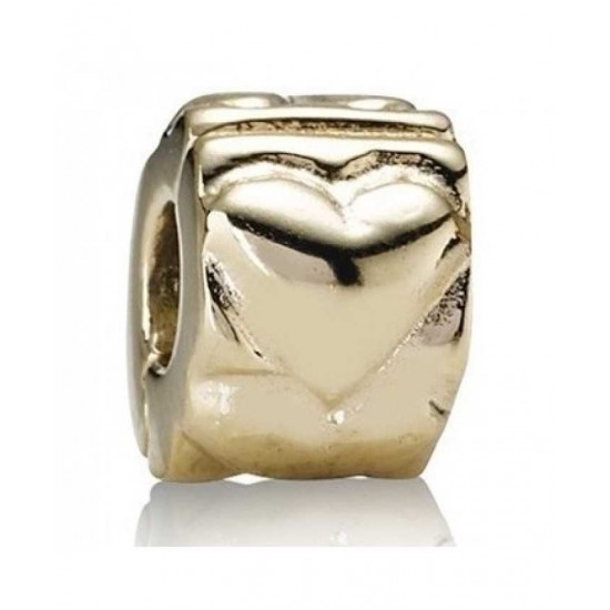 Pandora Clip 14ct Gold Heart PN 11407 Jewelry