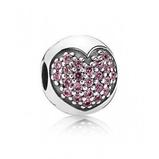 Pandora Clip Pink Cz Pave Heart PN 11436 Jewelry
