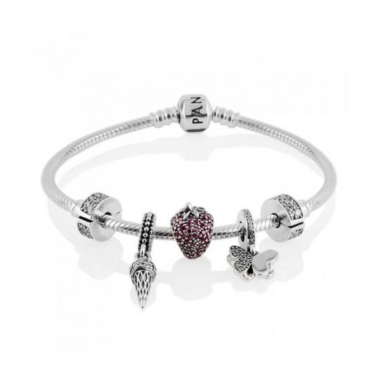 Pandora Bracelet Summer Strawberry Complete PN 10288 Jewelry