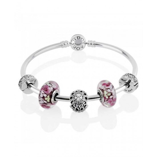 Pandora Bracelet Flower Garden Complete Bangle PN 10292 Jewelry