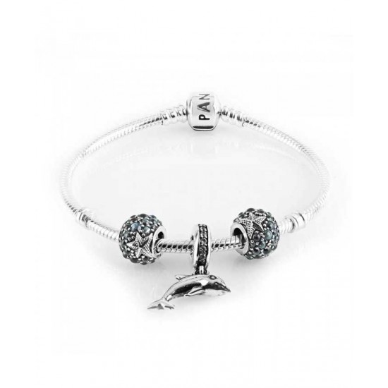 Pandora Bracelet Playful Dolphin Complete PN 10293 Jewelry