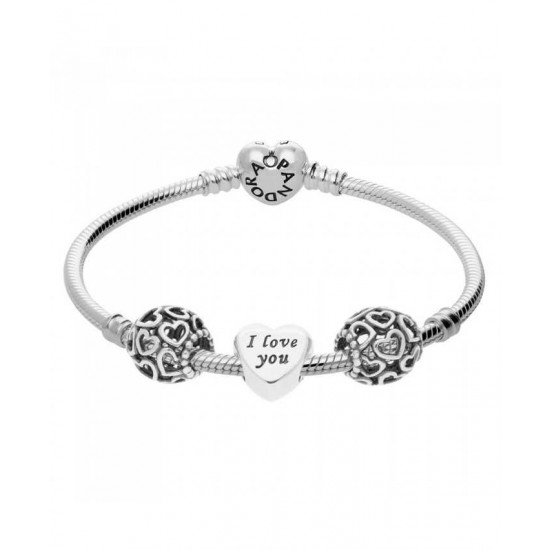 Pandora Bracelet I Love You Complete PN 10306 Jewelry
