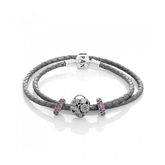 Pandora Bracelet Floral Heart Complete PN 10315 Jewelry