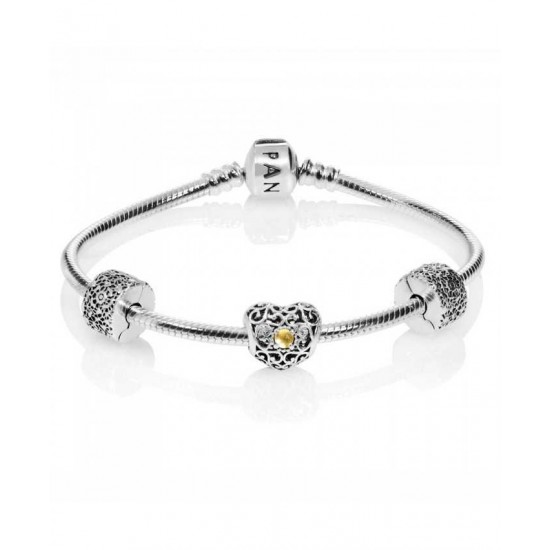 Pandora Bracelet November Birthstone Complete PN 10387 Jewelry