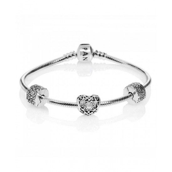 Pandora Bracelet June Birthstone Complete PN 10398 Jewelry