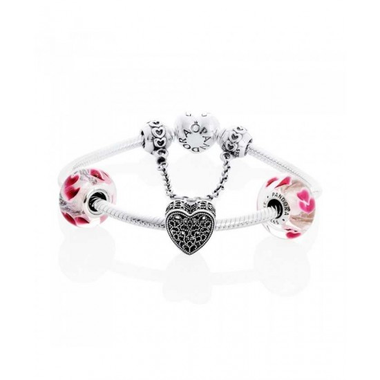 Pandora Bracelet Amazed By Love Complete PN 10424 Jewelry