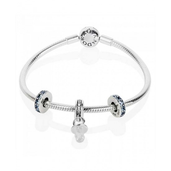 Pandora Bracelet Baby Boy Christening Complete PN 10156 Jewelry