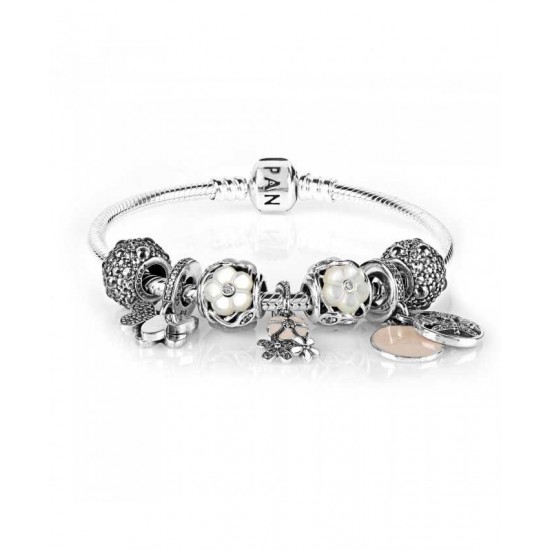 Pandora Bracelet Luminous Blooms Complete PN 10204 Jewelry