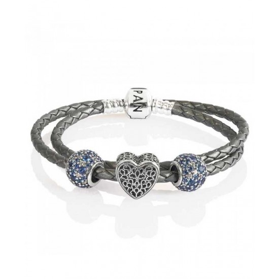 Pandora Bracelet Mosaic Heart Complete PN 10239 Jewelry