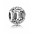 Pandora Charm Silver Cubic Zirconia Vintage T Swirl PN 10476 Jewelry