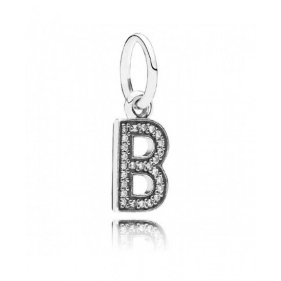 Pandora Charm Sparkling Alphabet B Pendant PN 10485 Jewelry