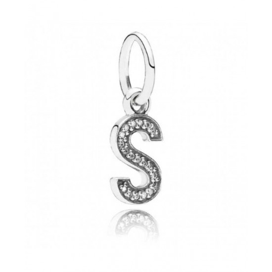 Pandora Charm Sparkling Alphabet S Pendant PN 10489 Jewelry