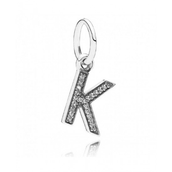 Pandora Charm Sparkling Alphabet K Pendant PN 10490 Jewelry