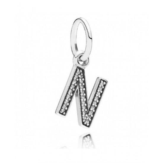 Pandora Charm Sparkling Alphabet N Pendant PN 10491 Jewelry