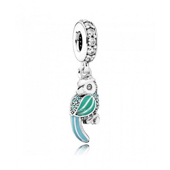 Pandora Charm Oceanic Tropical Parrot Sterling Silver Enamel Drop PN 10506 Jewelry
