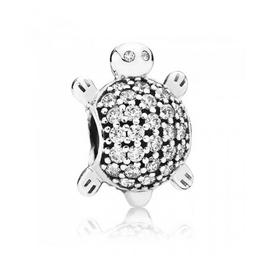 Pandora Charm Silver Cubic Zirconia Sea Turtle PN 10532 Jewelry