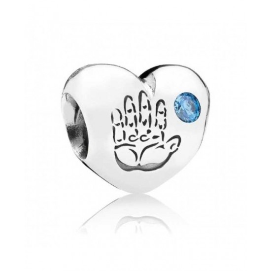 Pandora Charm Silver Blue Cubic Zironia Baby Boy PN 10541 Jewelry