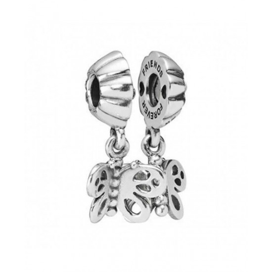 Pandora Charm Silver Butterflies Split Bead PN 10553 Jewelry