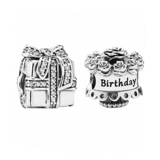 Pandora Charm Silver Birthday Surprises PN 10564 Jewelry