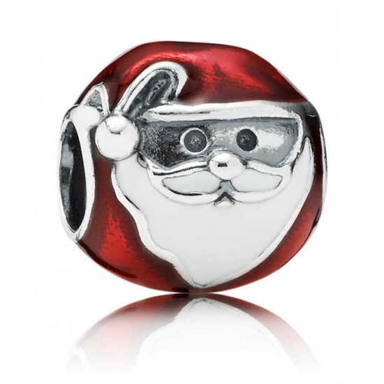 Pandora Charm Silver Enamel Jolly Father Christmas PN 10583 Jewelry