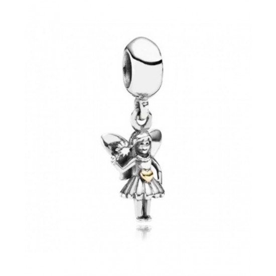 Pandora Charm Sterling Silver 14ct Gold Fairy PN 10610 Jewelry