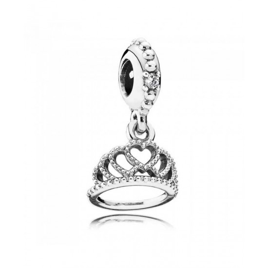 Pandora Charm Silver Cubic Zirconia Heart Tiara PN 10614 Jewelry