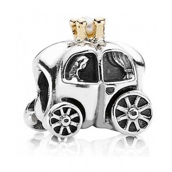 Pandora Charm 14ct Gold And Silver Carriage Bead PN 10620 Jewelry