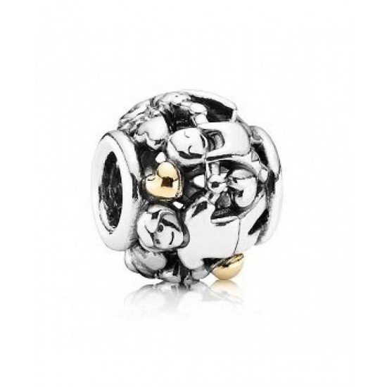 Pandora Charm Sterling Silver 14ct Gold Family PN 10631 Jewelry