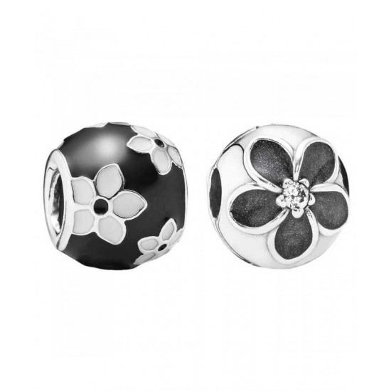 Pandora Charm Monochrome Floral PN 10662 Jewelry