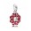 Pandora Charm Oriental Bloom Red Enamel Flower Sterling Silver Drop PN 10666 Jewelry