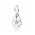 Pandora Charm Silver White Enamel Primrose Pendant PN 10680 Jewelry