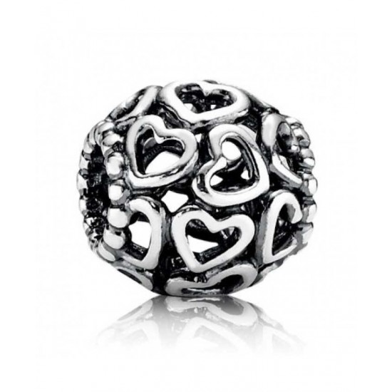 Pandora Charm Andora Silver Open Work Heart Bead PN 10704 Jewelry