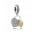 Pandora Charm Silver 14ct Gold Cubic Zirconia Love Locks Pendant PN 10707 Jewelry