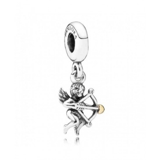 Pandora Charm Silver And 14ct Gold Cupid Dropper PN 10710 Jewelry