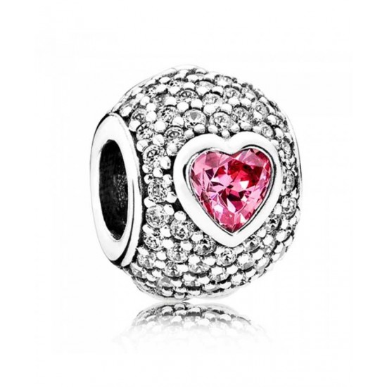 Pandora Charm Silver Cubic Zirconia Captivating Heart PN 10722 Jewelry