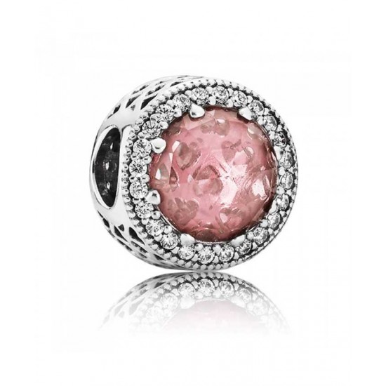 Pandora Charm Silver Blush Pink Radiant Hearts PN 10731 Jewelry