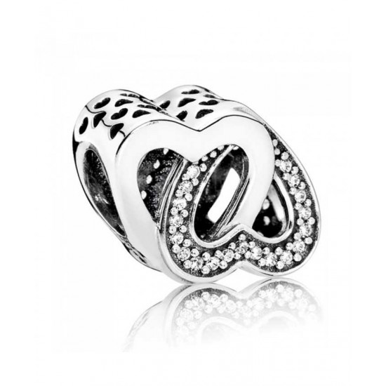 Pandora Charm Silver Cubic Zirconia Entwined Love PN 10750 Jewelry