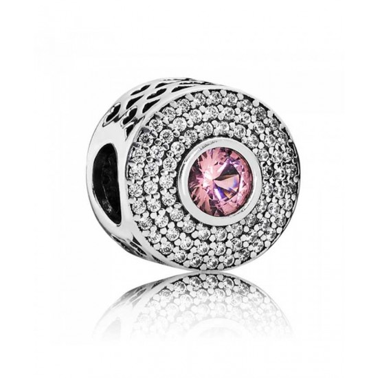 Pandora Charm Silver Cubic Zirconia Pink Radiant Splendor PN 10757 Jewelry