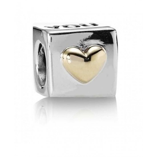 Pandora Charm 14ct Gold And Silver I Love You PN 10765 Jewelry