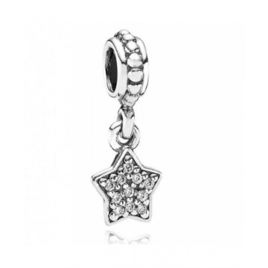Pandora Charm Silver Cubic Zirconia Star PN 10784 Jewelry
